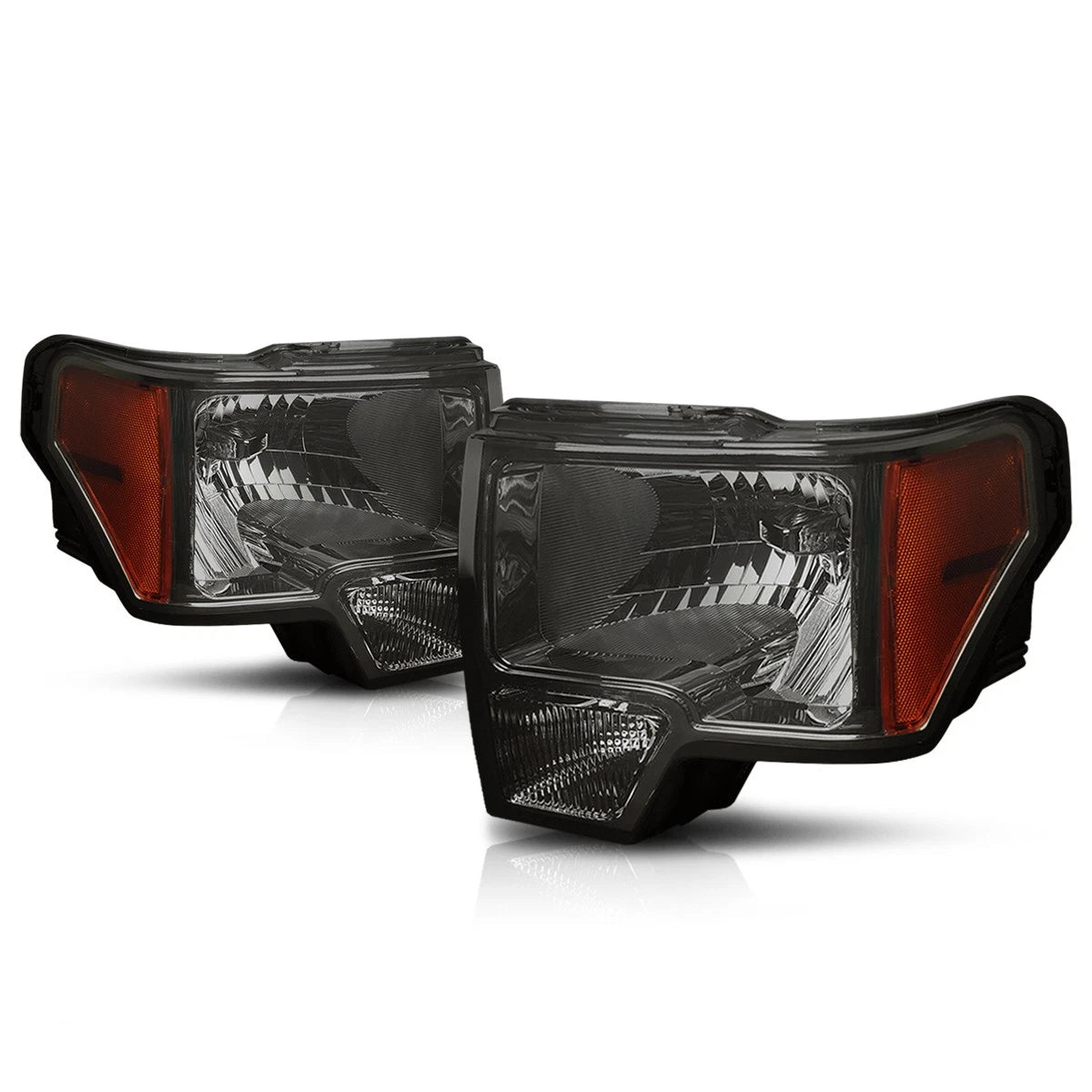 Smoked Housing Headlight & Amber Side Corner Lamps for Ford F150 (2009–2014)