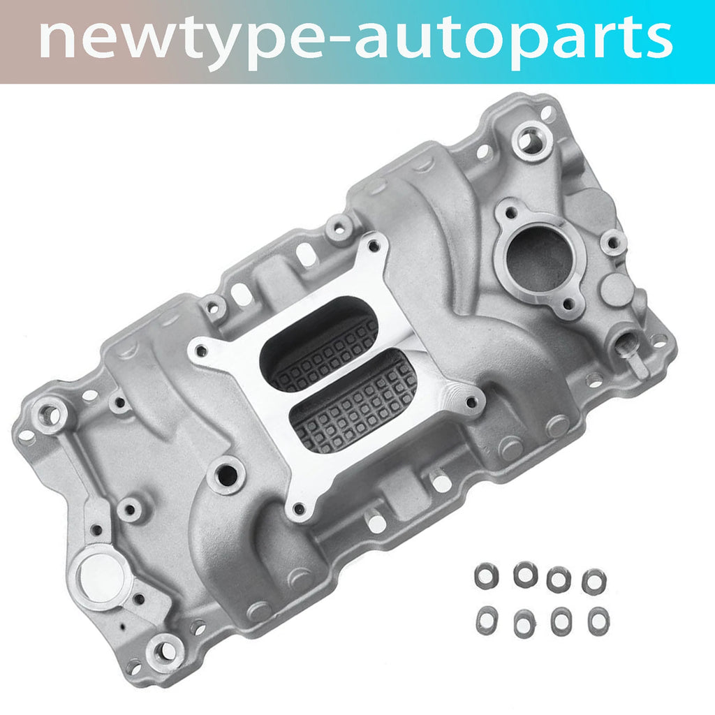 Satin Aluminum Intake Manifold for Small Block Chevy SBC 305 327 350 400 (1957–1986)
