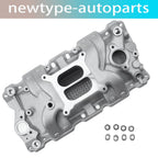 Satin Aluminum Intake Manifold for Small Block Chevy SBC 305 327 350 400 (1957–1986)