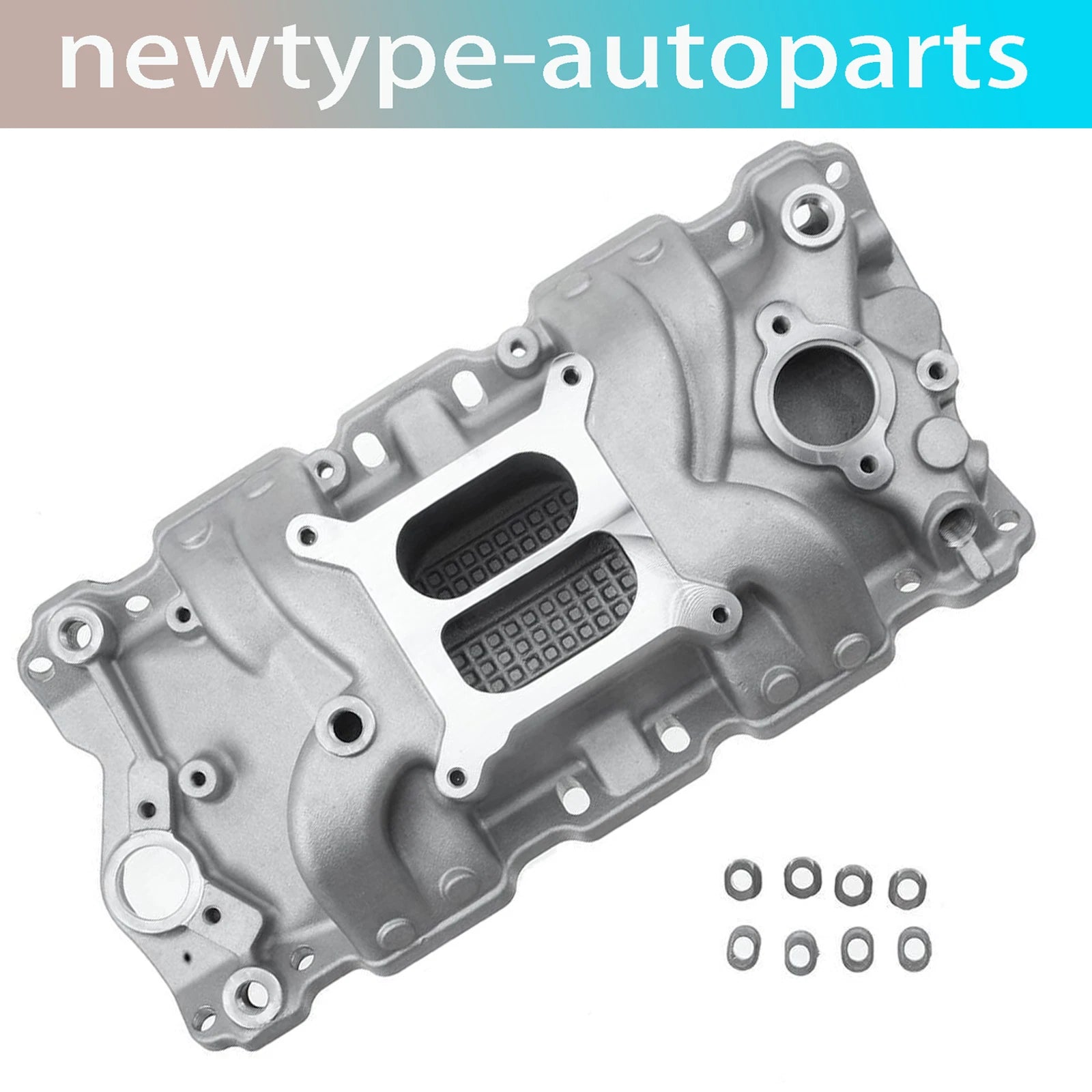 Satin Aluminum Intake Manifold for Small Block Chevy SBC 305 327 350 400 (1957–1986)