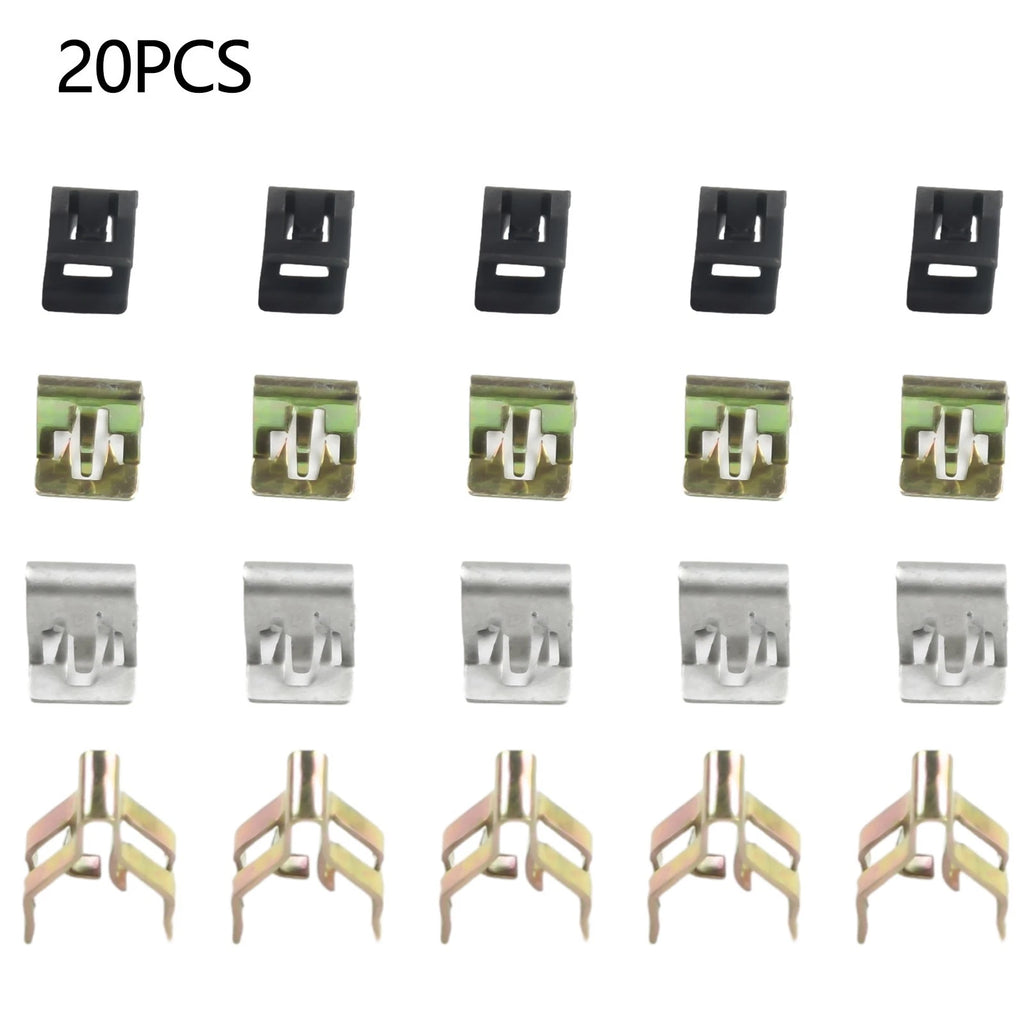 Set of 20 Metal Rivet Fastener Clips for Instrument Panel
