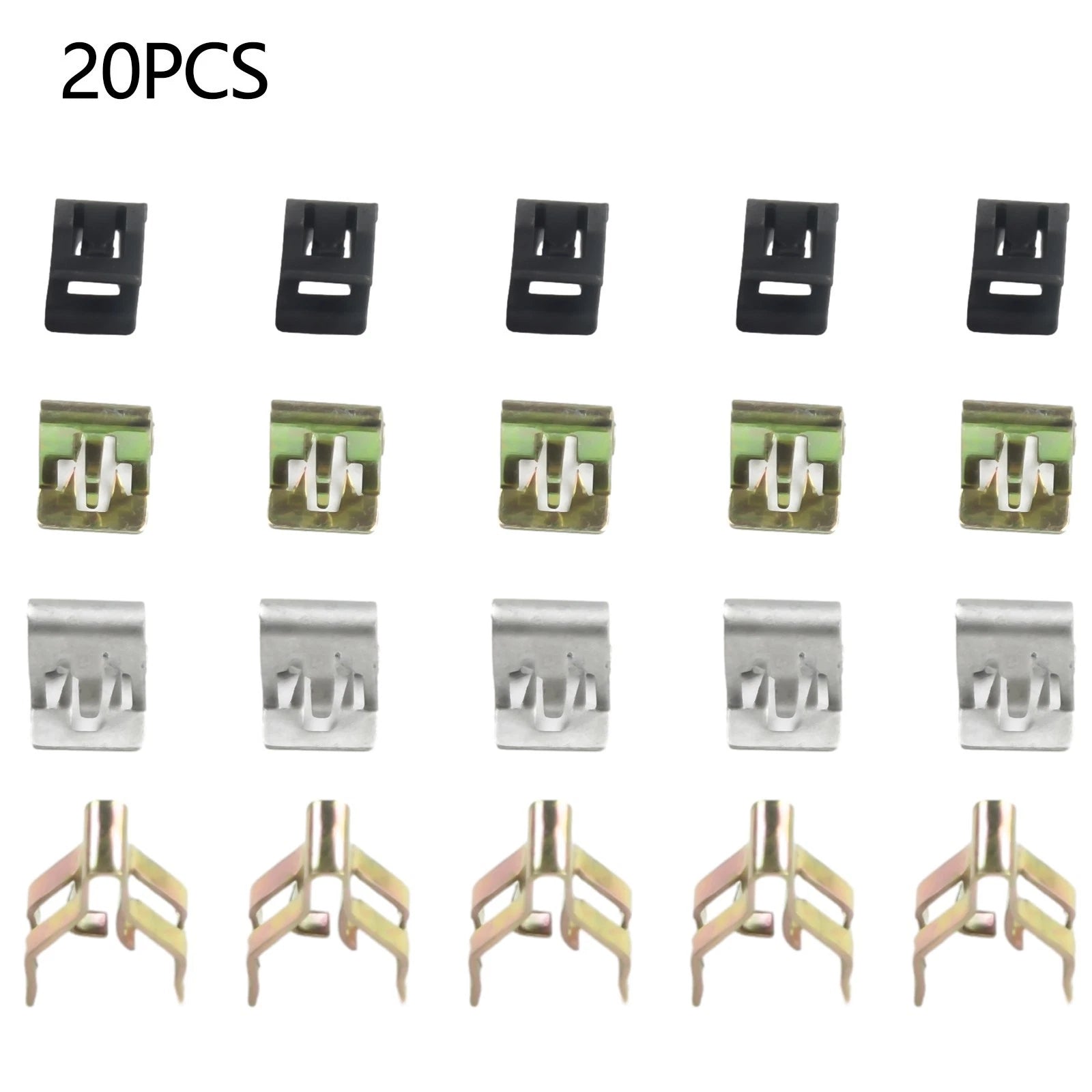 Set of 20 Metal Rivet Fastener Clips for Instrument Panel