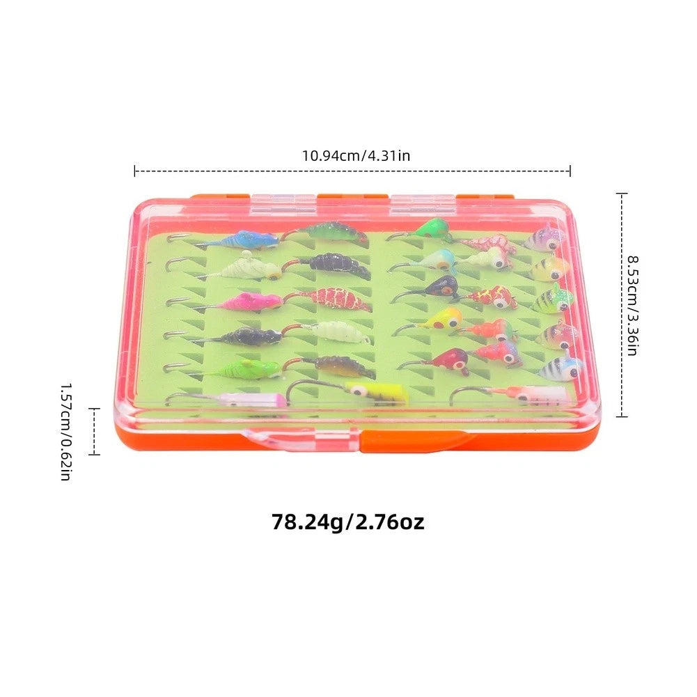 28PCS Weighted Head Jig Hooks for Bass Pike Saltwater Fishing