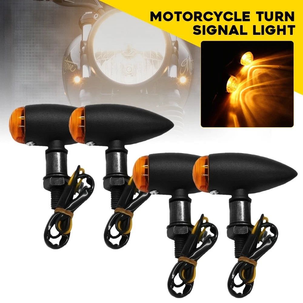 2X Amber LED Bullet Blinker Brake Turn Signal Tail Light for Cruiser
