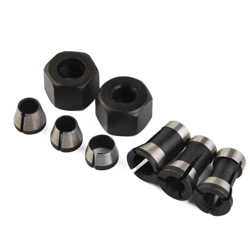 Set of 6 Router Bit Collet Chuck Adapter for Engraving Trimming Machine