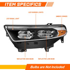 Left Side Headlight Lamp for Ford Explorer (2020–2024) - Black Housing, Clear Lens