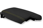 Leather Console Armrest Cover for Subaru Crosstrek (2018–2020) Black Yellow Stitch
