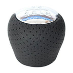 1x Perforated PU Leather Gear Knob Chrome 6-Speed for Hyundai I30 IX35 Black