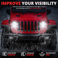 Projector Headlights for Jeep Wrangler JK (2007–2018) - Black Housing, Clear Lens