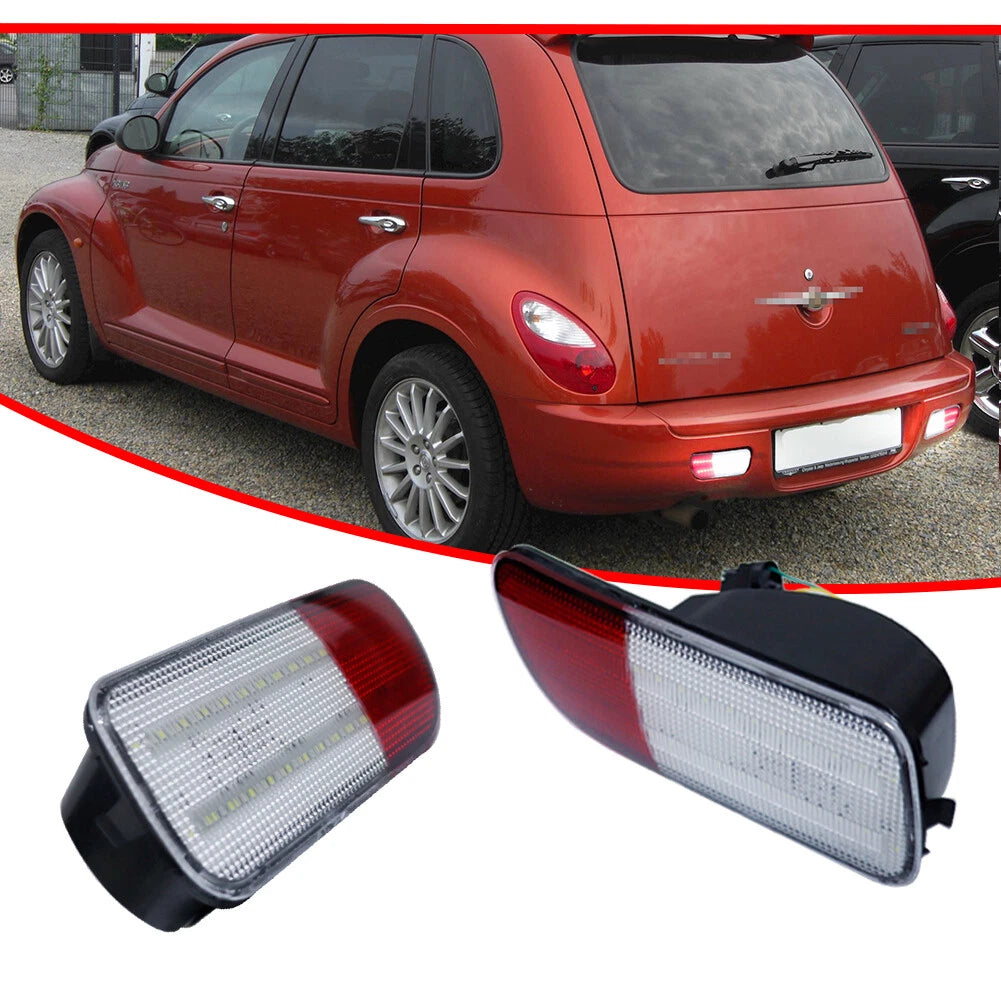 2X White/Red Backup Tail and Brake Lights for Chrysler PT Cruiser (2006–2010)