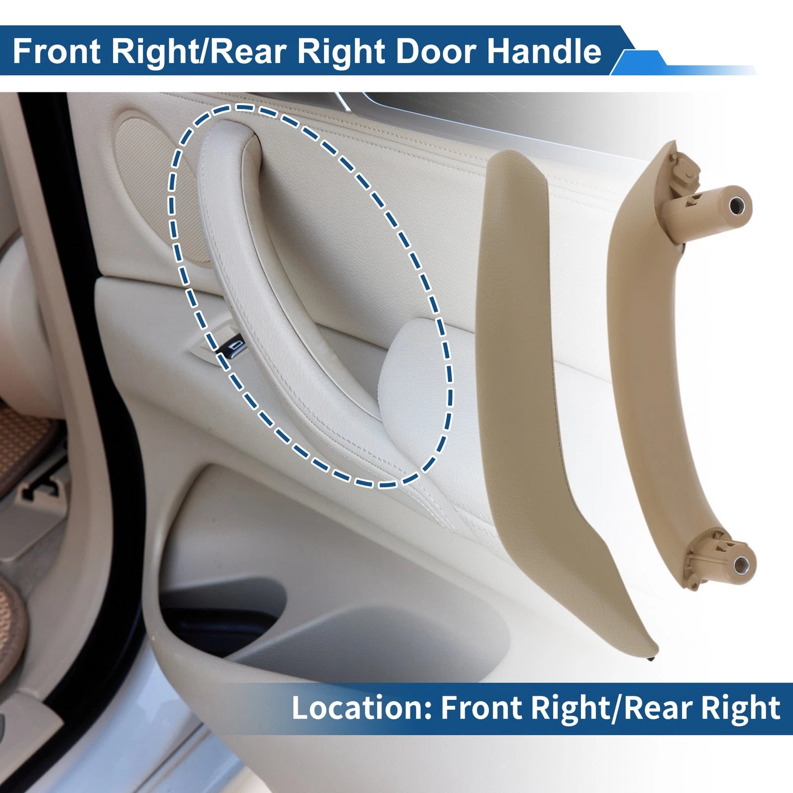 Front Driver Side Inner Door Panel Handle for BMW X3 F25 (2010–2016) Beige