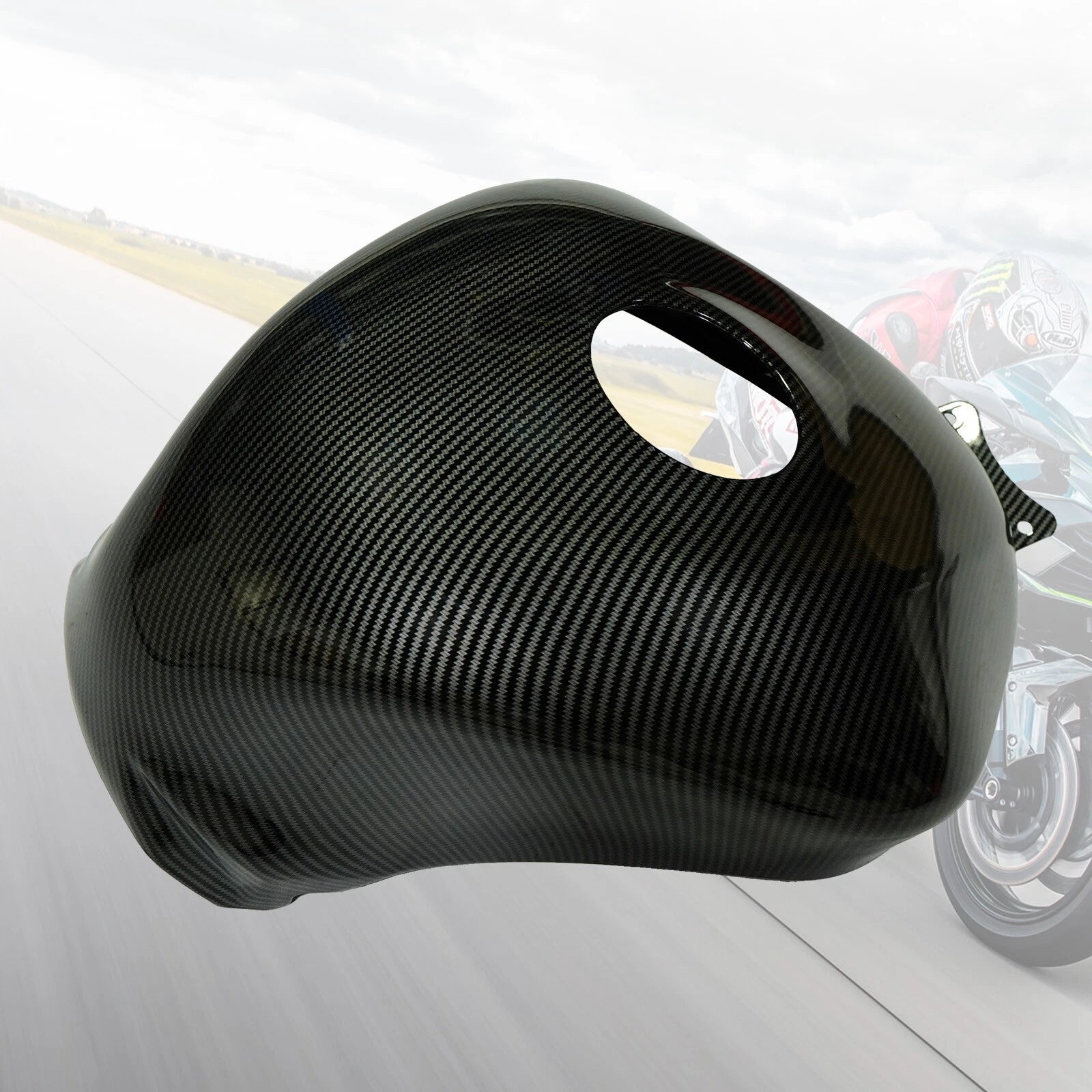 Carbon Fiber Fuel Gas Tank Cover for Kawasaki Ninja ZX6R (2007–2008)