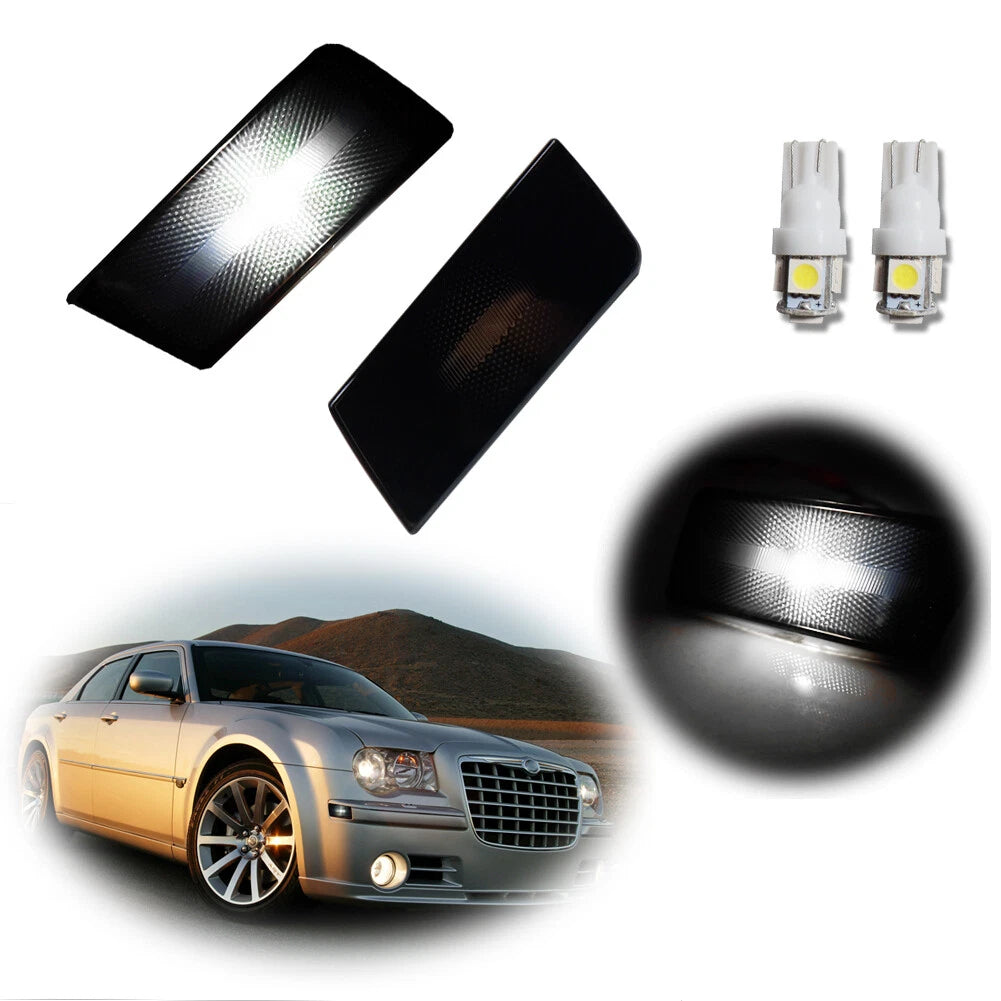 Set of 2 Smoked LED Front Fender Side Marker Lights for Chrysler 300
