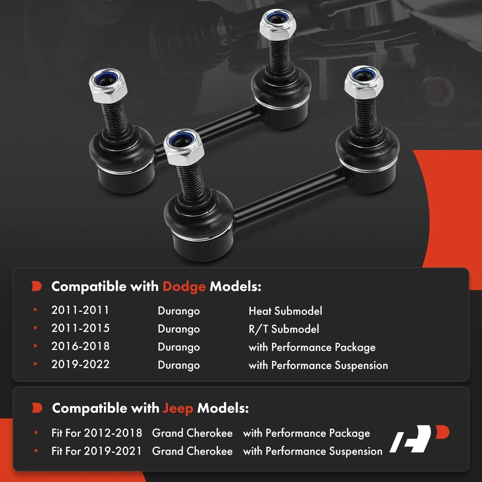 2X Rear Stabilizer Bar Links for Dodge Durango (2011-2024)