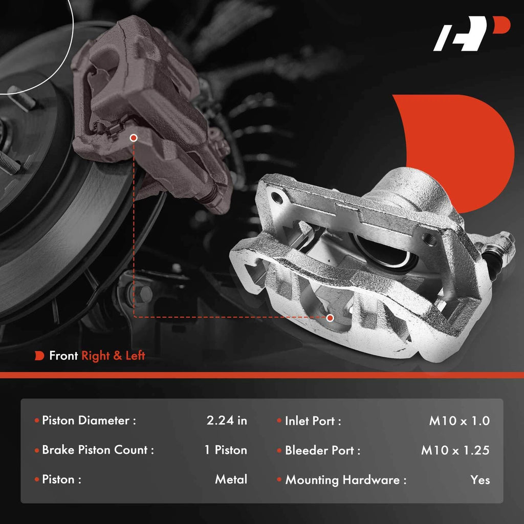 Pair Front Brake Calipers for Honda Accord (2003–2012) Acura TSX (2004–2014)