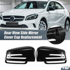 Pair Rearview Mirror Cover Cap Gloss Black for Mercedes Benz A Class B Class (2013–2020)
