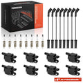 Set of 8 Ignition Coils, Iridium Spark Plugs & Wires for GMC Chevy