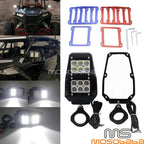 1. Universal 1.75'' or 2'' Roll Bar Side Mirrors w/LED Light for Polaris UTVs