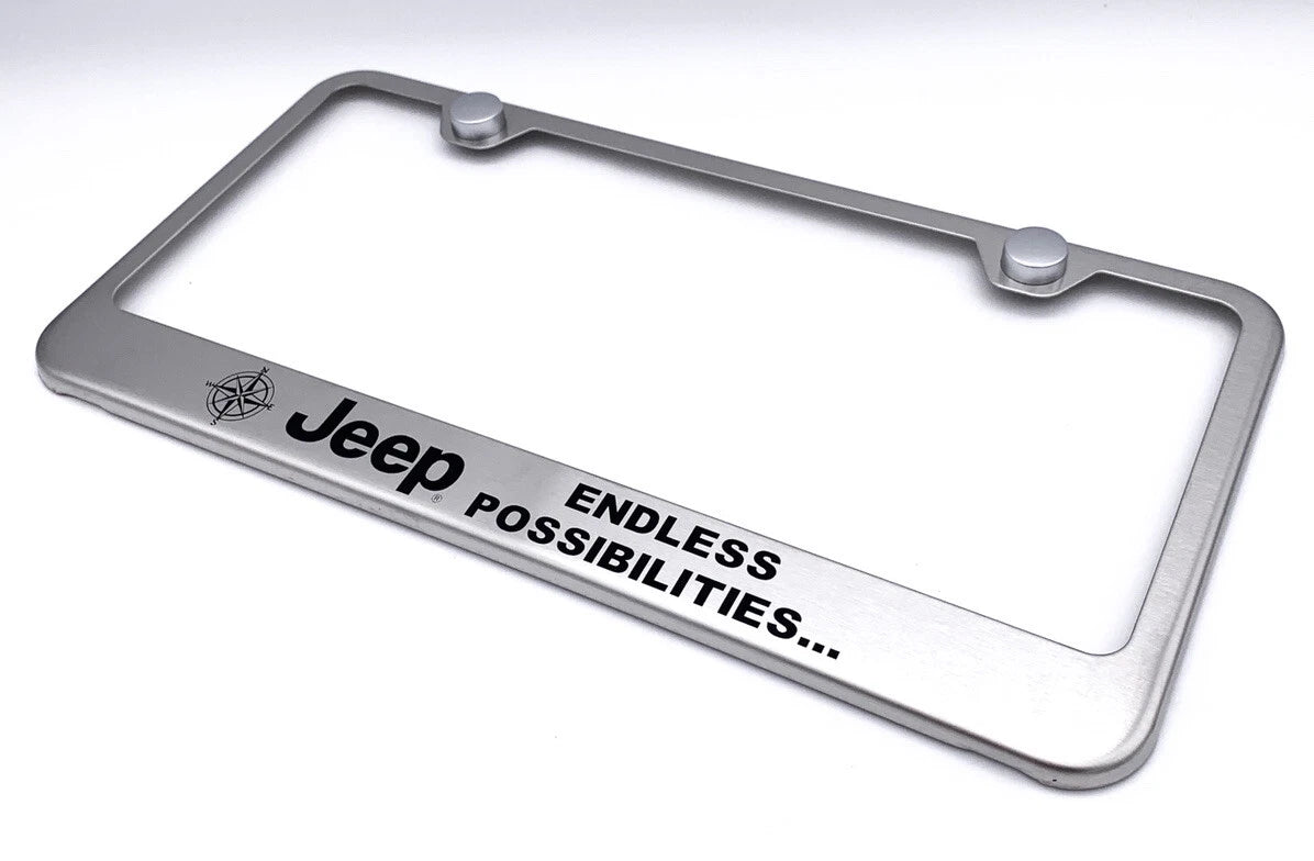 Brushed Stainless License Plate Frame for Jeep Wrangler JK (2007–2018)