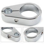 Chrome Brake Clutch Cable Wire Clamp Clip for Harley 1'' Handlebar
