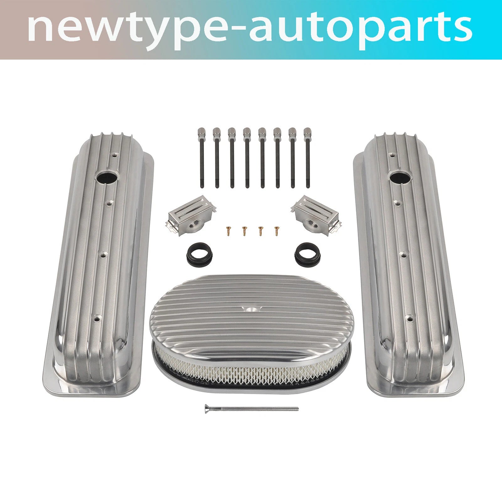 Short Valve Covers & 12" Oval Air Cleaner for Chevy 350 (1987–1997)