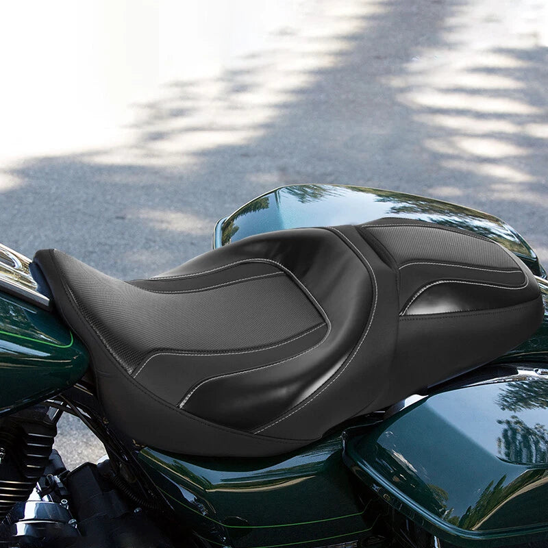 Black Driver Passenger Seat for Harley Electra Street Glide (2009–2023)