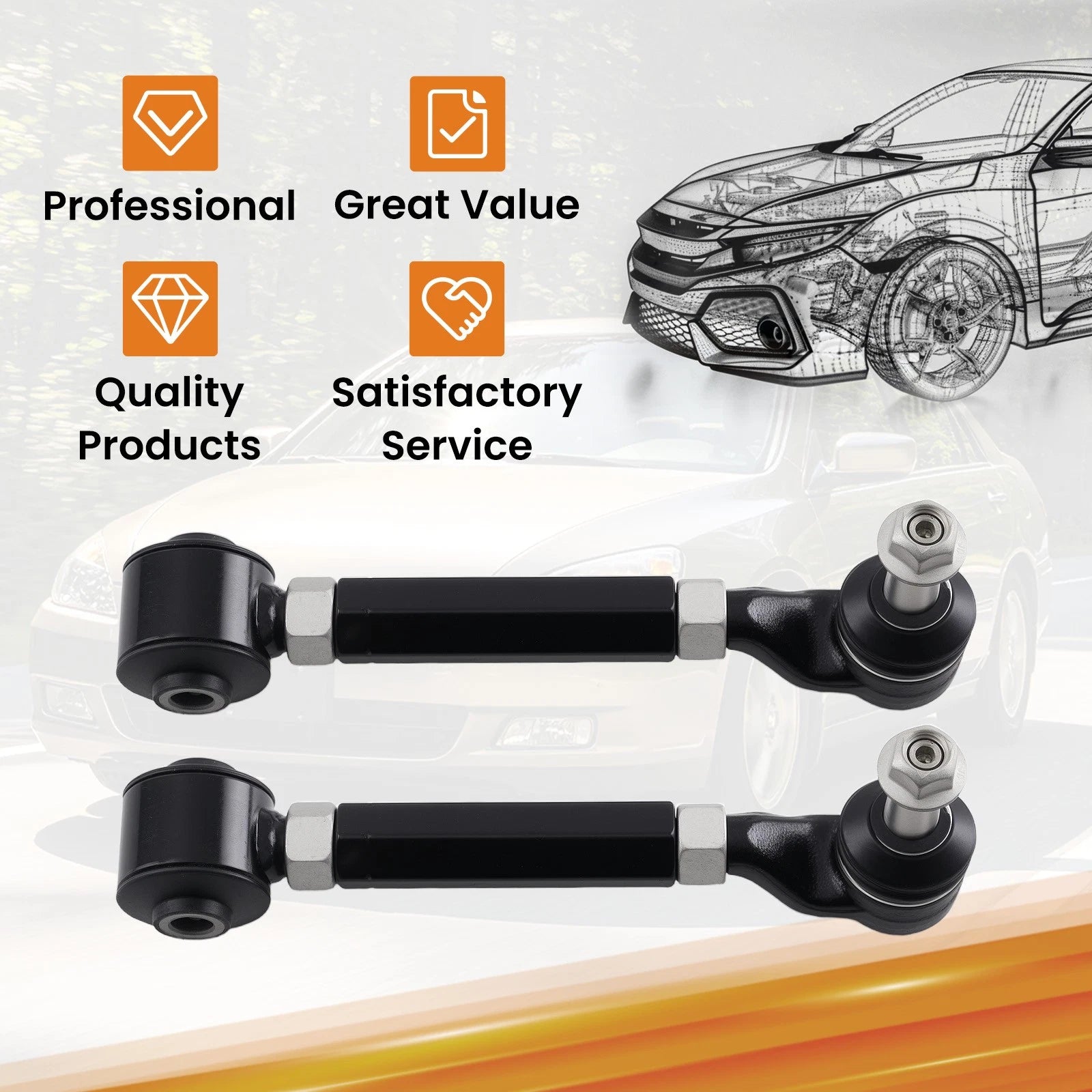 Adjustable Rear Camber Arms Kit for Honda Accord (2003–2007)