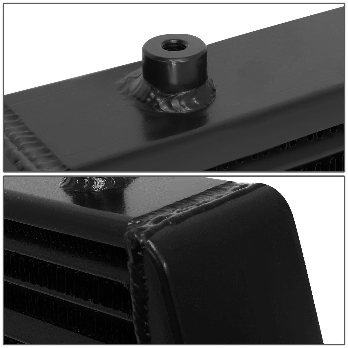 Universal Black Aluminum Tube & Fin Racing FMIC Turbo Intercooler (27.675x8.5x2.75)