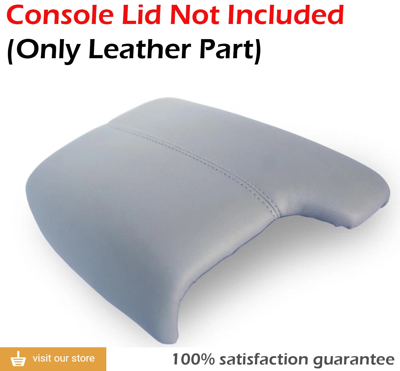 Center Console Armrest Cover for Honda Accord (2013–2017) Gray Leather Synthetic
