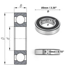 6209VV Deep Groove Ball Bearing for Scooter Skateboard Wheel (1 Pc)