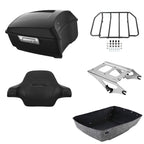 Matte Black Trunk Luggage Backrest Mount Rack for Harley Touring (2014–2026)