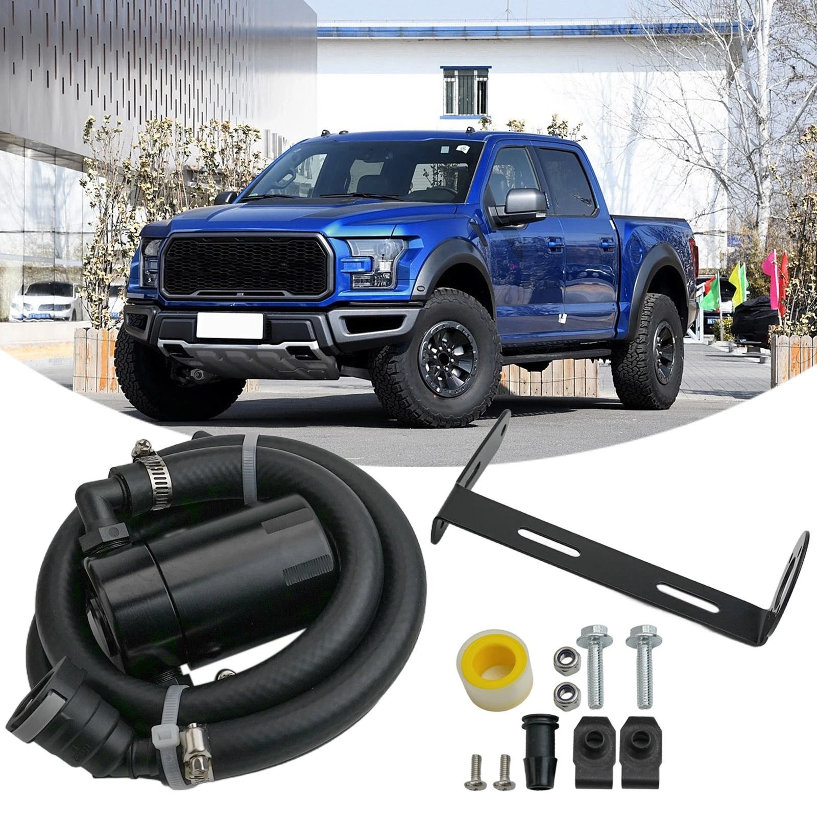 Air Oil Separator Catch Can for Ford F150 EcoBoost Raptor (3OZ)