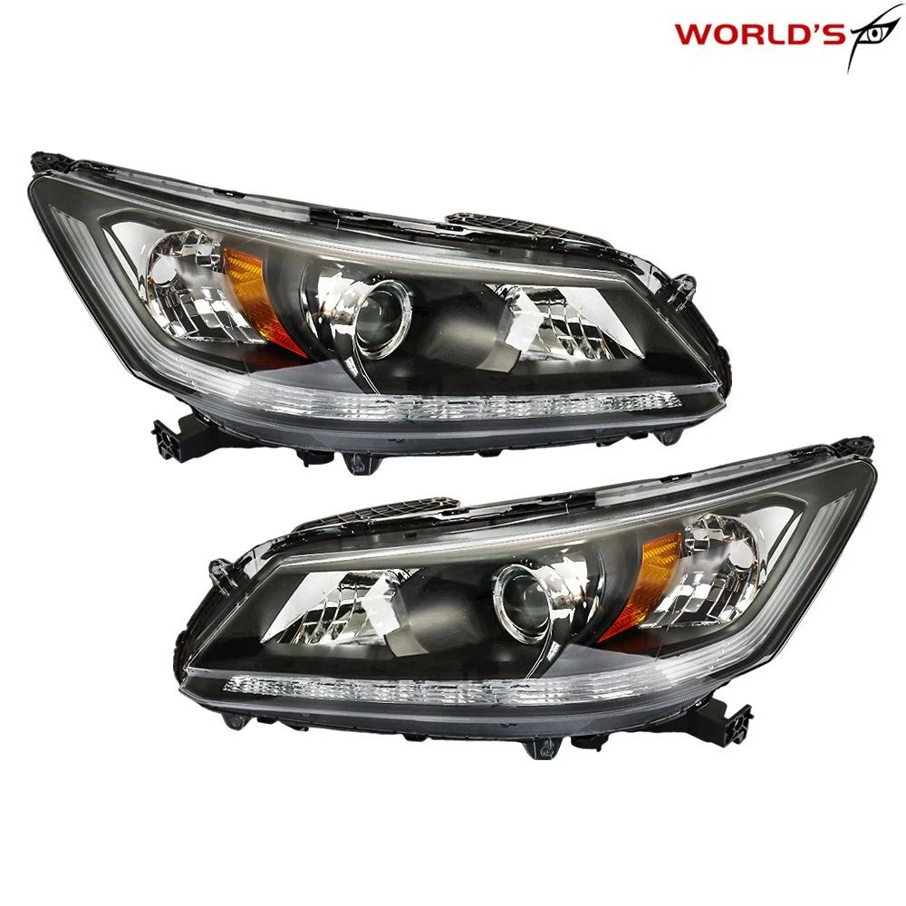 Set of 2 LED DRL Halogen Headlights for Honda Accord (2013–2015)
