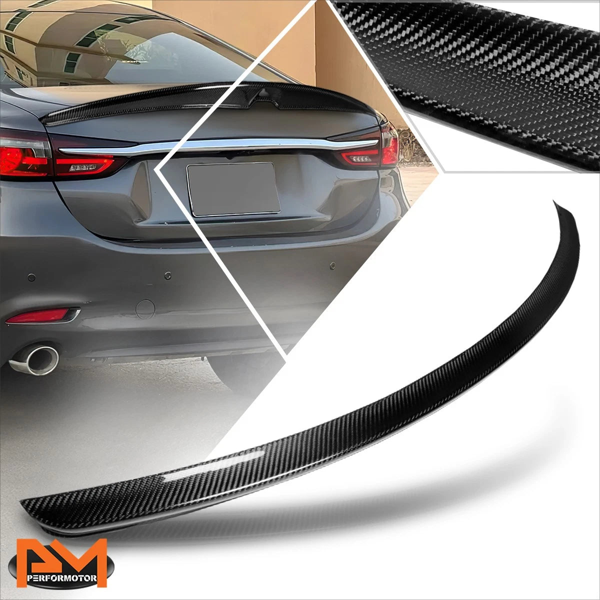 Carbon Fiber V-Style Duck Bill Rear Trunk Lid Spoiler for Mazda 6 (2019–2021)