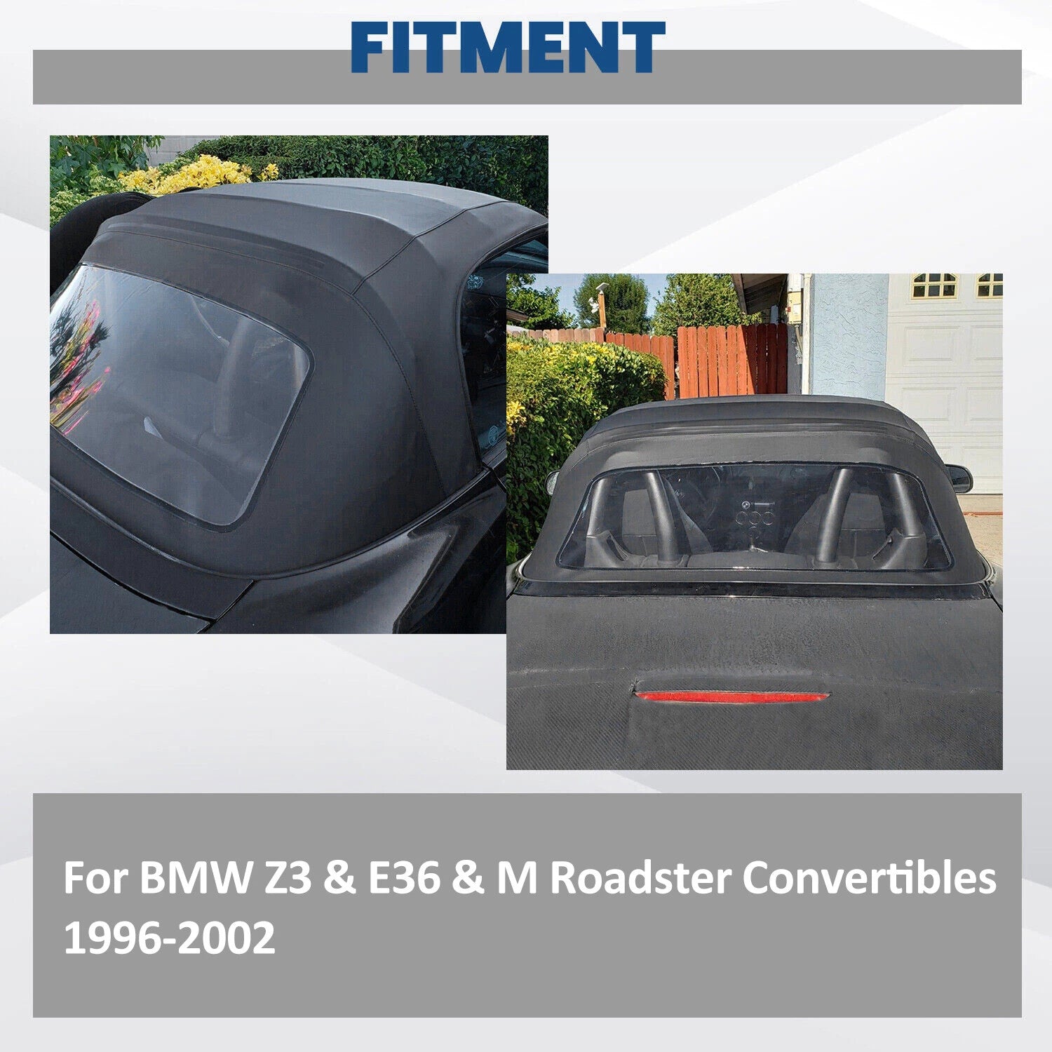 Soft Top Replacement with Plastic Window for BMW Z3 Convertible (1996–2002)