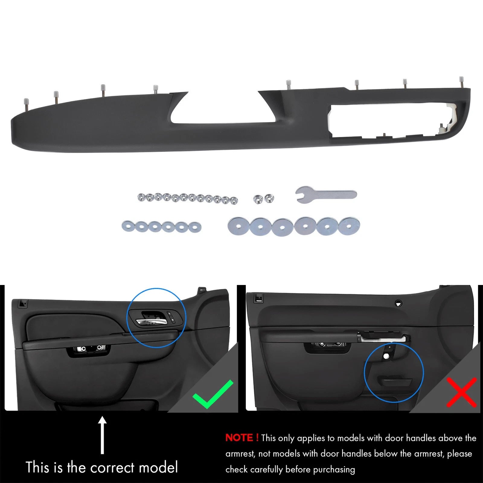 Driver Left Door Panel Handle Armrest for Tahoe Silverado (2007-2014)