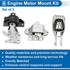 3 Pcs Engine Motor Mount for Buick Encore (2013–2015) No.A5637HY/A5613/A5725/A5726