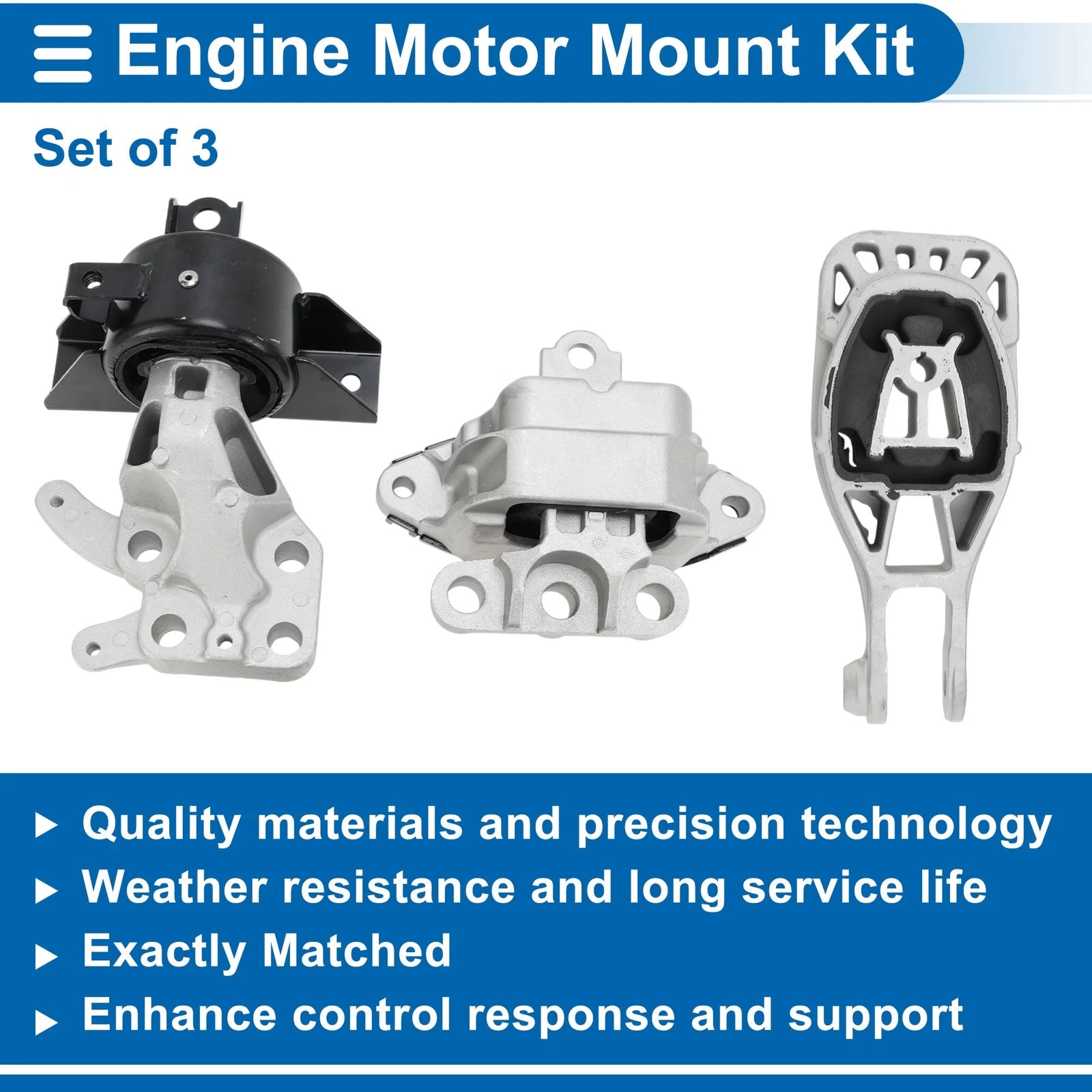 3 Pcs Engine Motor Mount for Buick Encore (2013–2015) No.A5637HY/A5613/A5725/A5726