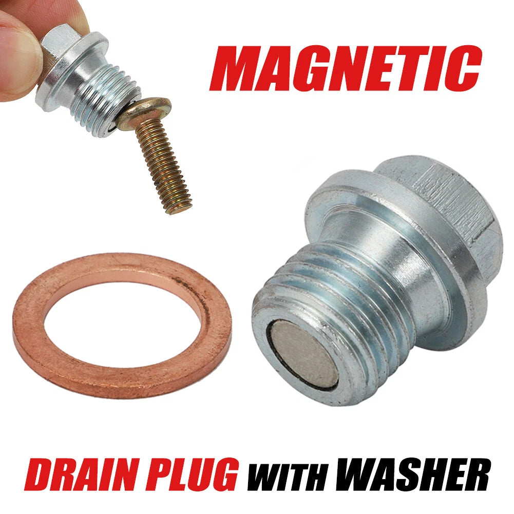 Magnetic Oil Pan Drain Plug Bolt with Washer Gasket Seal for Cars Trucks (MDP541S)