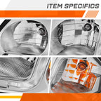 LED DRL Headlight Replacement for Chevy Impala (2000–2005) - Chrome Housing