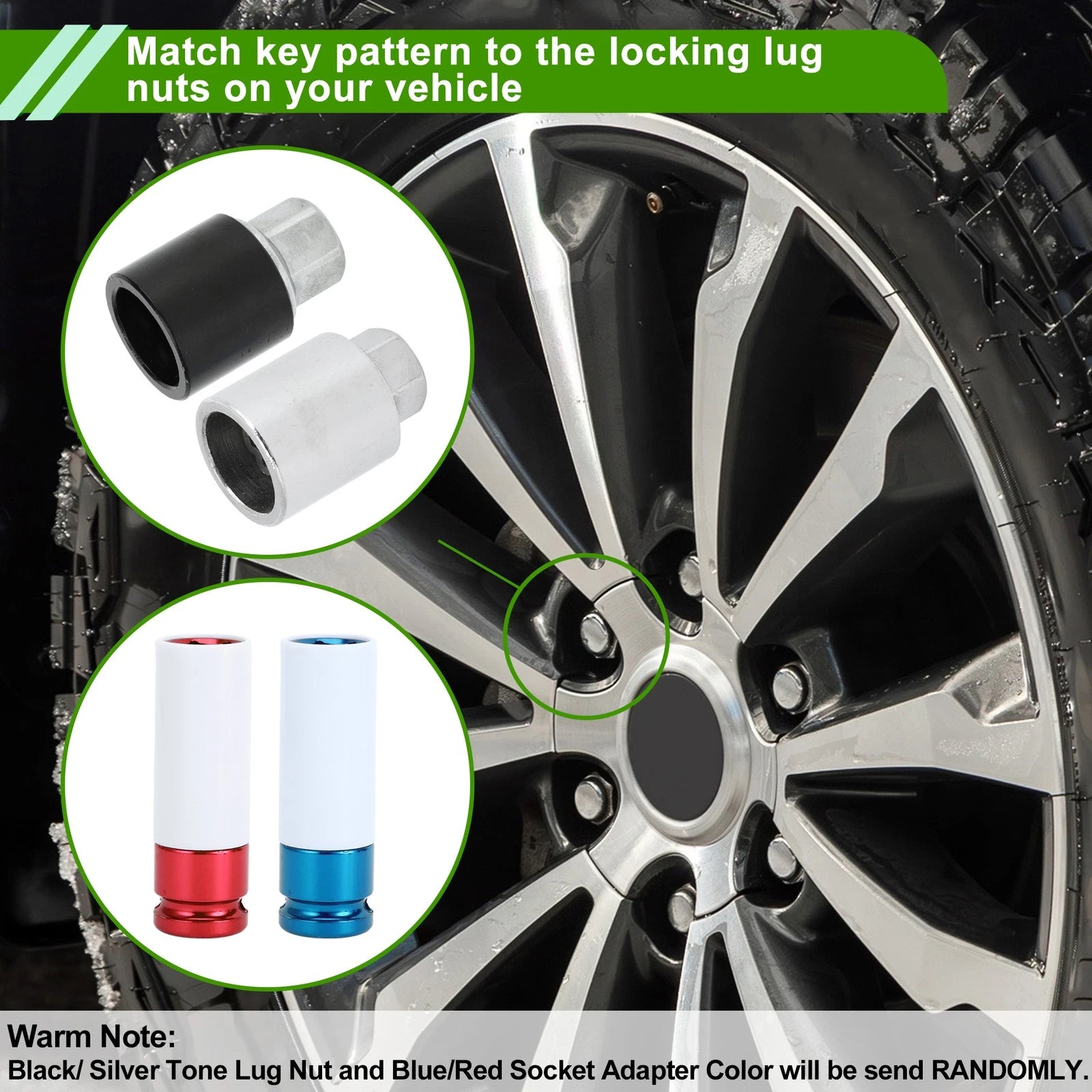 Set of 4 Wheel Lock Lug Nut Anti-theft Key for Toyota (H)