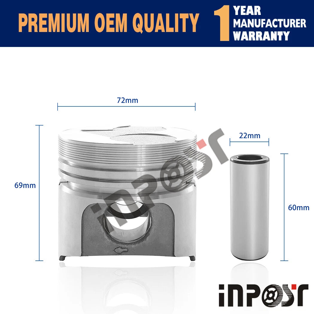 Set of 3 Pistons for Kubota D905 (STD) (16304-2110)