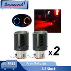 2PC Carbon Fiber Exhaust Muffler Tips for Universal Fit (63mm-92mm)