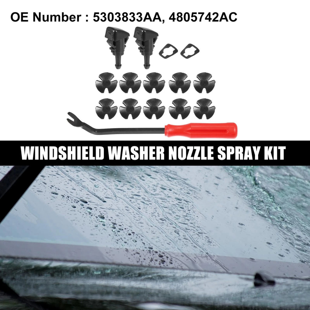 15pcs Windshield Washer Nozzle Kit 5303833AA for Dodge Grand Caravan (2008–2017)