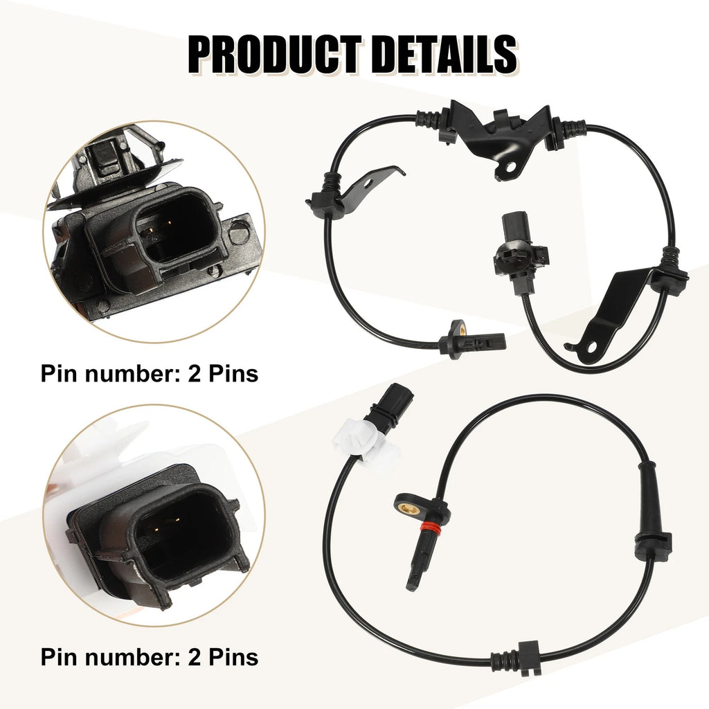 Set of 4 ABS Wheel Speed Sensors for Honda Crosstour (2010–2015)
