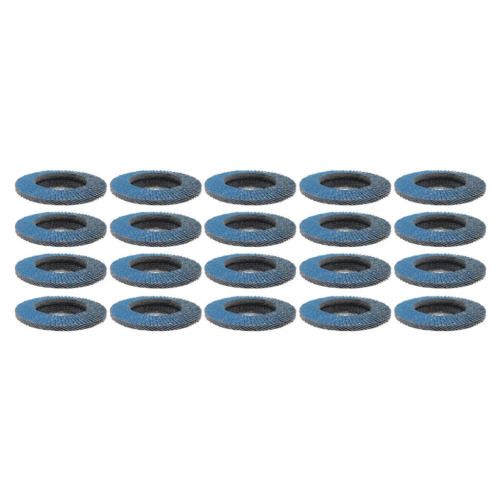 Set of 20 Zirconium Flap Discs 40 Grit for Angle Grinder (5" x 7/8")