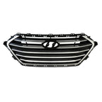Replacement Black/Silver ABS Front Grille w/o Chrome (See Compatible Chart)