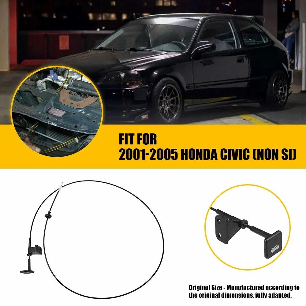Hood Latch Release Cable W/Pull Handle for Honda Civic (2001–2005) 74130S5AA01ZA