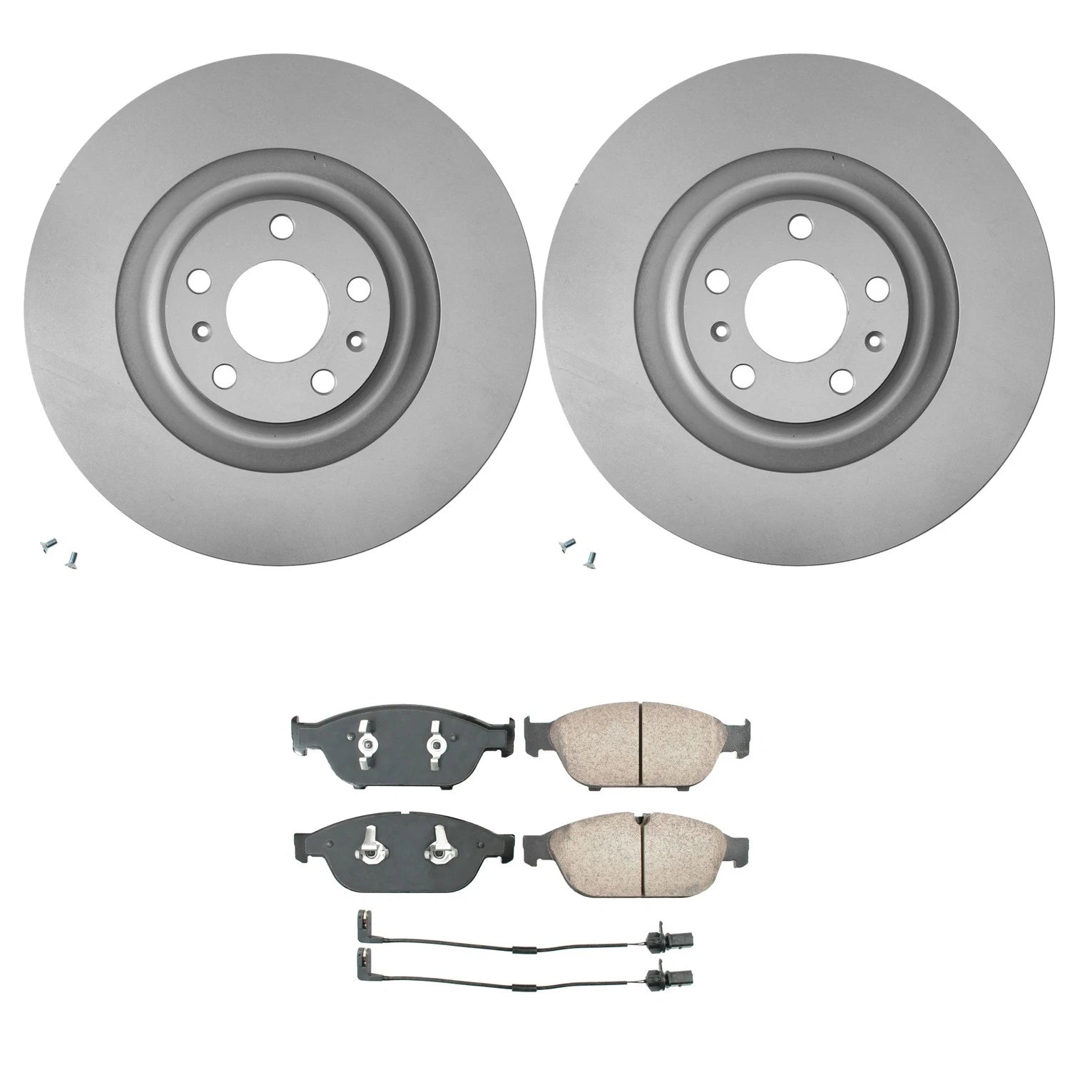 Hella Front Rotors & Akebono EURO Ceramic Disc Brake Pads Kit for A8 Quattro (2010)