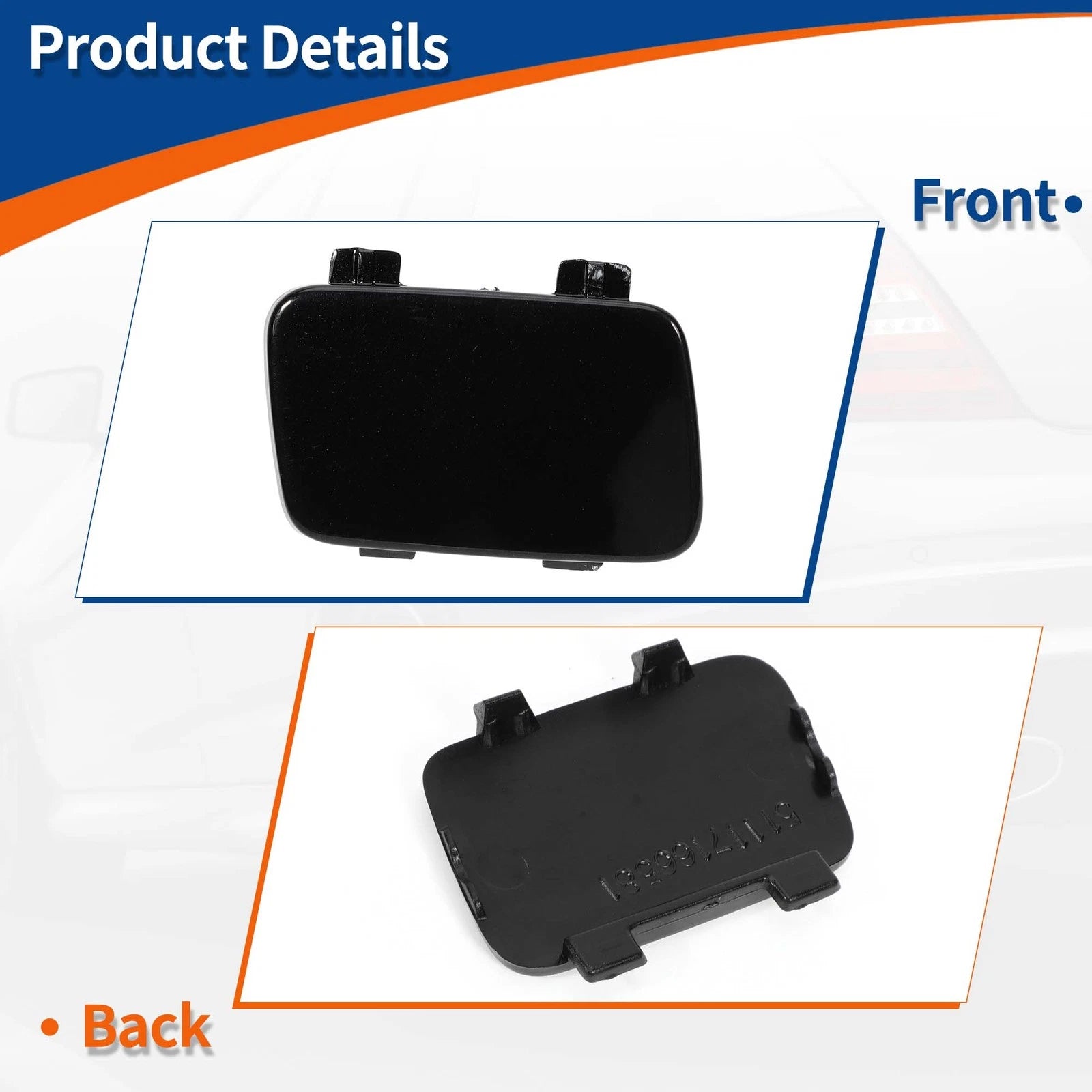 Tow Hook Cover for BMW E81 E87 (2006–2011) No. 51117201202 Black Sapphire